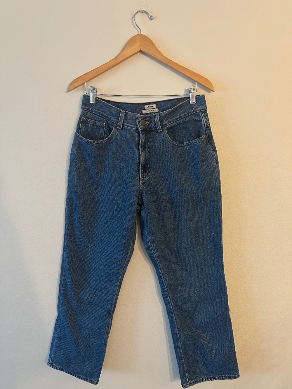 L.L.Bean Women’s 10 Petite Original Fit Flannel Lined Blue Jeans